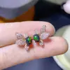 Brincos de opala negra colorida natural pedra principal 4*6mm prata de lei 925 inlay Seiko fábrica atacadista vendas diretas de fábrica