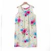 Pijama de Verano para Mujeres de Mediana Edad y Mayores, Vestido de Talla Grande, Camisón, Vestido Casual sin Mangas de Princesa que se Puede Usar Afuera (Color Aleatorio)
