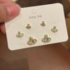 Pendientes de perla con diseño de circonitas brillantes y brillantes para mujer, con un temperamento exquisito y explosivo, ligeros y lujosos.