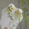 Tocados Antiguos Hanfu Super Hada Flor de Seda Accesorios para el Cabello Pinza de Flor de Camelia Simulada Flor con Borla Pin Fresco Accesorios