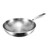 Sartén de Titanio Alemán, Sartén de Titanio Sin Recubrimiento, Sartén Antiadherente, Sartén de Titanio con Patrón de Escamas de Pescado Martillado, Sartén Plana de Aleación de Titanio para Uso Doméstico