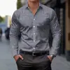 Camisa xadrez de manga comprida estilo retrô americano para homens, camisa casual para o dia a dia, camisa fácil de passar para homens - Comércio exterior da Amazon europeia e americana