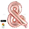 Globo Alfanumérico Delgado Versión Americana Color Oro Rosa de 16 pulgadas Decoración de Boda Cumpleaños Película de Aluminio Papel de Aluminio Globo de Fiesta
