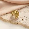 Anillos de Acero de Titanio Europeos y Americanos de Moda con Diseños Geométricos de Plantas, Frutas, Fresas, Espigas de Trigo y Estrellas de Cinco Puntas, Anillos Abiertos Ajustables