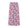 Nuevo Traje Casual de Falda con Cintura Elástica y Top Holgado de Encaje con Estampado, Cuello en V con Cordones para Mujer, Europeo y Americano Transfronterizo
