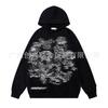 Suéter con estampado de grafiti multicolor para hombre y mujer, estilo hip-hop, estilo callejero, informal, estilo europeo y americano, sudadera de terciopelo, talla grande, holgado