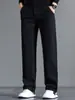 Jeans sob medida da fábrica de origem, calça masculina longa fashion de todas as estações, grossa, corte slim, perna reta, perna reta pequena