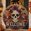 Cartel de Bienvenida de Halloween Transfronterizo Cartel de Puerta de Bienvenida Estilo Pintura de Diamantes de Halloween S