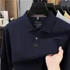 Camisa POLO de alta calidad 100% algodón para hombre, manga larga, cuello camisero, camiseta casual de negocios para hombre para primavera y otoño