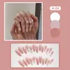 Serie mini larga T rubor degradado floración francesa amor brillo terminado uñas postizas usando tabletas de uñas al por mayor