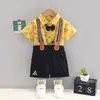 Nuevo Conjunto de Tirantes de Verano para Bebés Niños y Niñas Bebé Bebé Bebé Infantil Casual de Mezclilla con Tirantes Manga Corta Dos Piezas