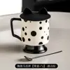 Conjunto de Canecas de Cerâmica Cor Creme Estilo Hepburn Francês de Alto Valor Estético, Combinação de Xícaras de Café com Leite, Copos Altos
