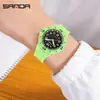 Reloj Sanda para niños con pantalla digital y analógica, luminoso, resistente al agua 50M, reloj de cuarzo, silencioso para exámenes, adecuado para estudiantes de primaria y secundaria