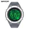 Sanda Pedometer Calorie Counter Más Vendido para Hombre Impermeable Digital Luz Verde Reloj Deportivo Moda Reloj Electrónico Multifuncional