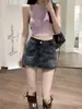 Minifalda de mezclilla de verano para mujer, de cintura alta, falda acampanada que estiliza, falda bodycon versátil, falda de mezclilla moderna
