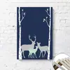 Pintura Decorativa Moderna Minimalista para Sala de Estar Nórdica Fresca Dibujos Animados Animales Pequeños Alce Mural Línea Inglesa Pintura Colgante