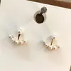 Brincos de Agulha Prata com Toque de Luxo Leve, Brincos de Tarraxa com Pérolas Pequenas, Geométricos Retrô Olho de Gato Flor Laço Brincos Suaves de Pérola