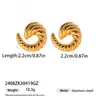 Pendientes de Acero Inoxidable Chapado en Oro de 18K No Descolorables Dorados Exagerados con Forma de Cuerno Curvo Taina Europeos y Americanos Transfronterizos Joyería para Mujeres