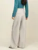 Calça de inverno larga feminina Xin Ge, cintura alta, com caimento fluido, espessada para aquecer e projetada para valorizar as pernas com corte reto.