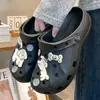 Nuevos Zuecos de Verano para Uso en Exteriores, Lindos Zapatos de Enfermera de Dibujos Animados de Tacón Bajo, Nuevas Sandalias Cerradas Transpirables de Pareja 2026