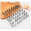 Acero Inoxidable 430 52 Boquillas para Exprimir Crema para Decorar Pasteles Set de Boquillas Decorativas 26 Boquillas Herramientas de Cocina para Hornear