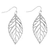 Ins Nuevos Pendientes Transfronterizos AliExpress Moda Simple Mori Pendientes de Botón de Hoja Metálica