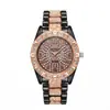 Venta al por mayor en stock de nuevos relojes con correa de acero aleado incrustada de diamantes para mujer, relojes de cuarzo versátiles de cielo estrellado para mujer para ventas transfronterizas