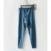 Pantalones cálidos de terciopelo de doble cara para hombre, otoño e invierno, rodillera, aislamiento térmico, corte casual sin costuras, pantalón largo para base