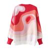 Suéter de comercio exterior europeo y americano con estampado de arcoíris a juego de colores, cuello semi-alto, cálido, holgado, casual, de manga larga