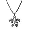 Collar de tortuga pequeña hueca personalizada de estilo bohemio, colgante de acero de titanio con forma de animal bonito para mujer, cadena de caja al por mayor