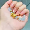 Pulseira Olho de Gato Natural enfeite de laço design de pequenas contas de transferência pulseira segura e de boa sorte design simples de luxo leve