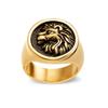 Anillo de acero inoxidable unisex pequeño de diseño redondo exquisito, mundo animal Rey León Dorado Nuevo japonés y coreano, multicolor