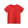27Kids Roupas Infantis Verão 2026 Modelo Camiseta de Manga Curta Infantil Camisa Publicitária Estilo Coreano Cor Lisa Sem Estampa Roupas Infantis