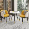 Conjunto de Mesa e Cadeiras de Lazer para Varanda da Moda, Mesa Redonda Simples de Camada Dupla para Recepção e Negociação, Uma Mesa e Duas Cadeiras, Conjunto de Três Peças para Receber Convidados