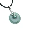 Colgante de Hebilla de Paz de Jade Azul Agua Grado A Natural, Colgante de Jade Estilo Chino para Mujeres, Accesorio de Collar