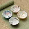 Estilo Nacional Qingji Pastel Pintado a Mano Primavera, Verano, Otoño e Invierno Taza de Té de Cuatro Estaciones Juego de Té Kung Fu Taza de Maestro para el Hogar Taza Individual Taza de Té