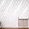 Adesivo de Parede Autoadesivo IXPE Padrão Losango Branco Fundo de Alto Brilho Rolo Decorativo Atacado