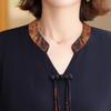 Nuevo Estilo Chino Vestido de Verano para Madre Moda Vestido Falso de Dos Piezas para Mujeres de Mediana Edad y Mayores Vestido de Gasa de Manga Corta Estilo Occidental