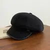Novo chapéu feminino versátil para outono e inverno, adequado para cabeças grandes, faz o rosto parecer menor, boina vintage, chapéu de pintor para homens