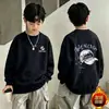 Sudadera con forro polar para niño, elegante ropa de otoño para niños, nuevo modelo 2026, suéter para niño, top de camiseta de manga larga para bebés y niños pequeños