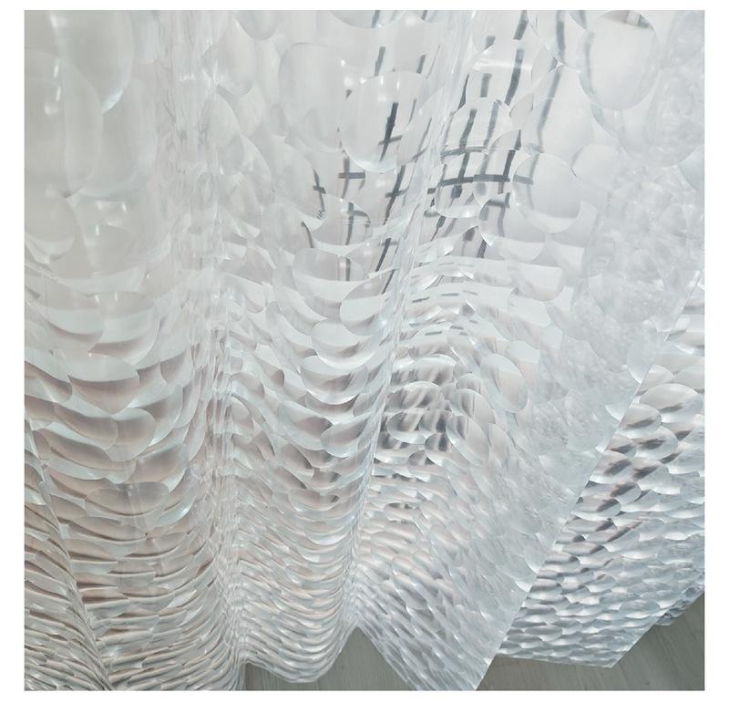 跨境新款浴帘防水防霉帘peva免打孔炫彩菱形淋浴帘浴室隔离