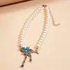 Collar de Corazón de Flor con Incrustaciones de Diamantes Transfronterizo Europeo y Americano, Cadena de Clavícula de Lujo Ligero de Nicho, Cadena para el Cuello, Joyería Elegante y de Alta Gama