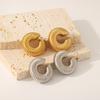 Pendientes personalizados simples estilo INS europeo y americano de acero inoxidable bañado en oro de 18 quilates, clip para oreja tipo C, pendientes de alta calidad para mujer, venta al por mayor