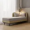 Muebles de cuero de lujo, tumbona estilo hotel, apartamento con balcón, sala de estar pequeña, sillón reclinable de ocio, diseño minimalista moderno, sofá en stock, de madera