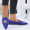 Zapatos Planos de Punta Aguda con Pedrería y Boca Baja Transfronterizos para Mujer, Nuevo Estilo Primavera/Verano 2026, Mocasines Slip-On de Talla Grande