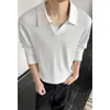 Outono 2026 Novo Estilo Estilo Hong Kong Interno Plus Size Gola Lapela Manga Longa Camisa POLO M-5X HT261184-P19