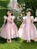 Vestido Lepei Princesa para Meninas Primavera e Outono 2026 Novo Doce Veludo Pom-pom Xale Vestido com Forro de Lã para Festa de Aniversário Infantil