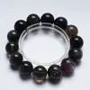 Pulsera de Cristal Natural Negro Fuego Artificial Infancia con Encantos de Tinta para Mujer, Regalo Versátil Pulsera de Obsidiana Plateada al por Mayor