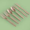 Faca e garfo descartáveis de 7 polegadas, colher, garfo para salada de frutas, macarrão, bolo, faca para bife ocidental, sobremesa para viagem, colher de sopa