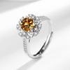Venta en vivo Joyería europea y americana Imitación de moissanita Anillo de apertura Joyería para damas Fabricantes de joyería Anillo de tendencia al por mayor